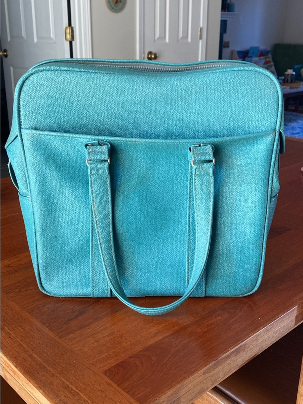 Vintage Samsonite Silhouette Turquoise Travel Bag – 15.5"